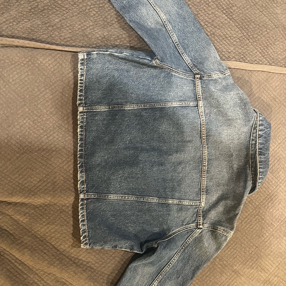 ba&sh Cropped Denim Jacket size L - Picture 5 of 7